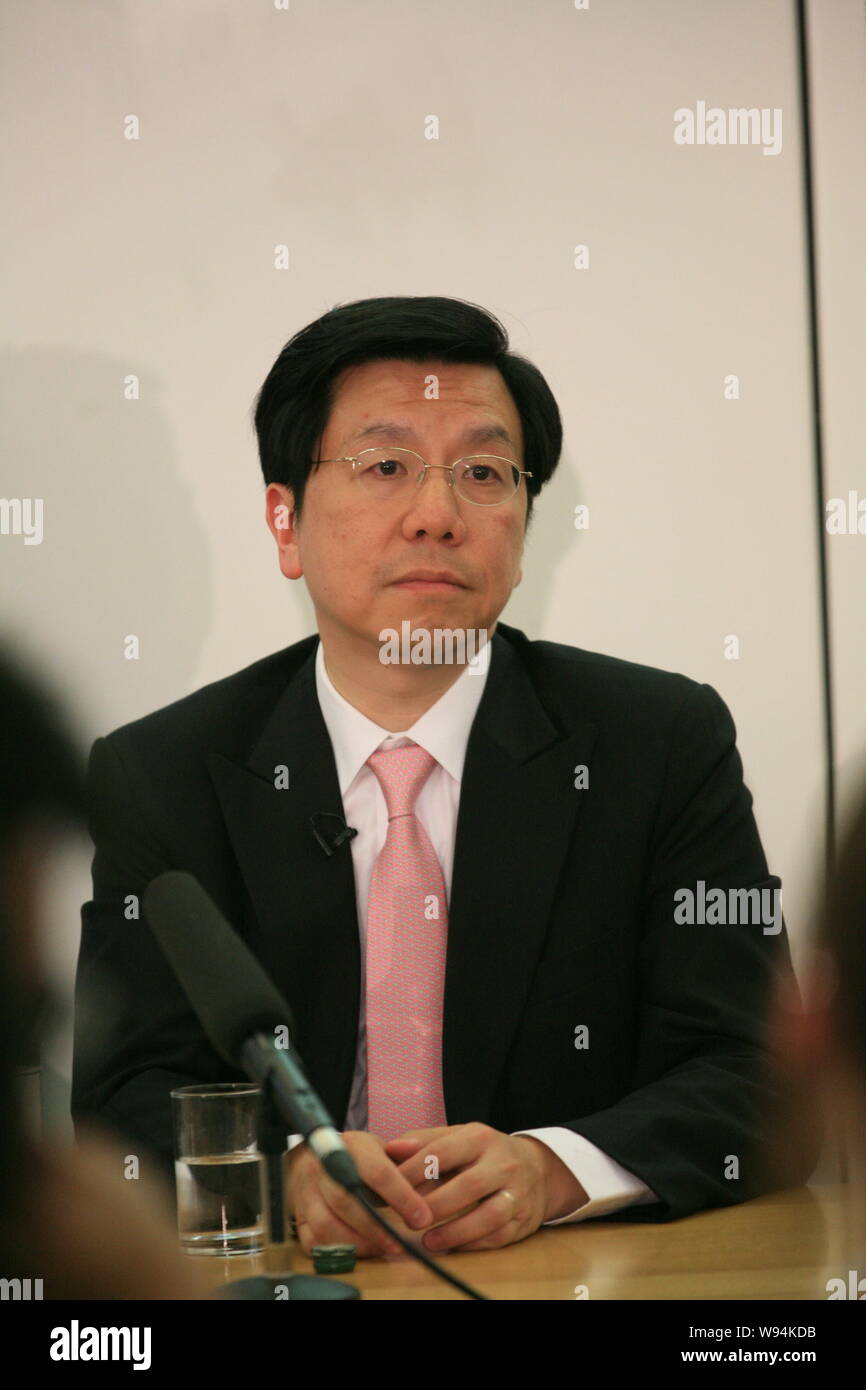 --FILE--Kaifu Lee, fondatore, Presidente e CEO di opere di innovazione, partecipa a una riunione presso l'All-Party gruppo parlamentare per East Asian Business in basso Foto Stock