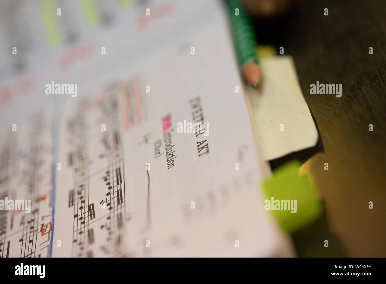 Chiusura del foglio di musica di Operette Fledermaus di Johann Strauss Foto Stock