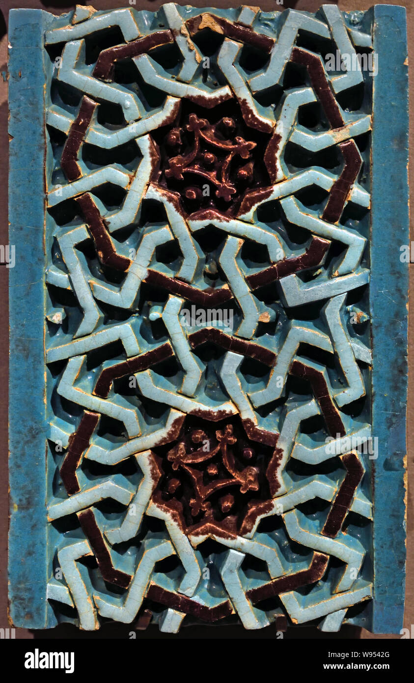 Stella Ceramiche Piastrelle (glacures Polychromes) Iran -15xiv secolo ( Persia) Foto Stock