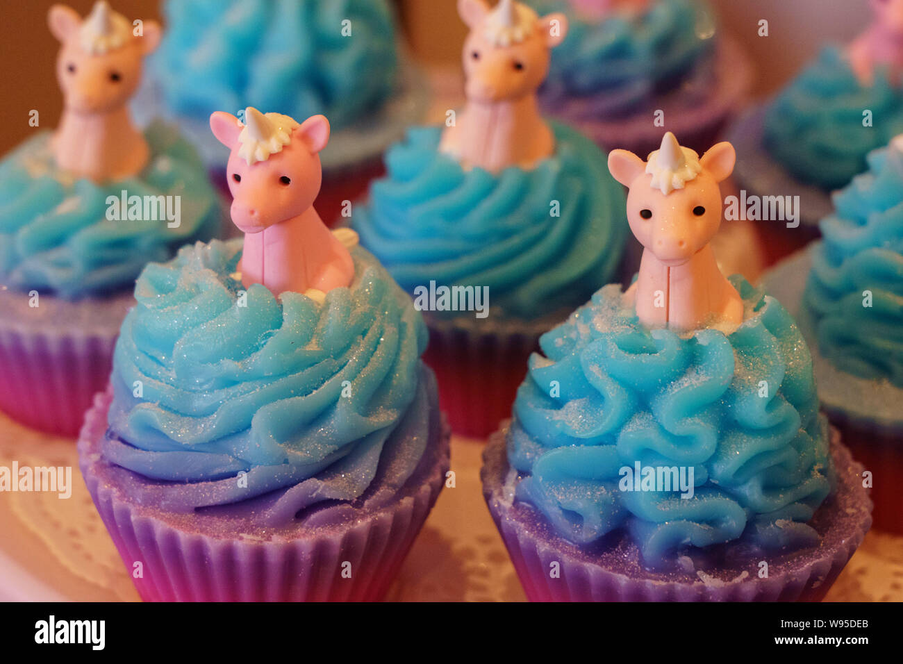 Unicorn Tears SOAP Cupcakes, Yorkshire SOAP Company, Harrogate, North Yorkshire, Inghilterra, REGNO UNITO. Foto Stock