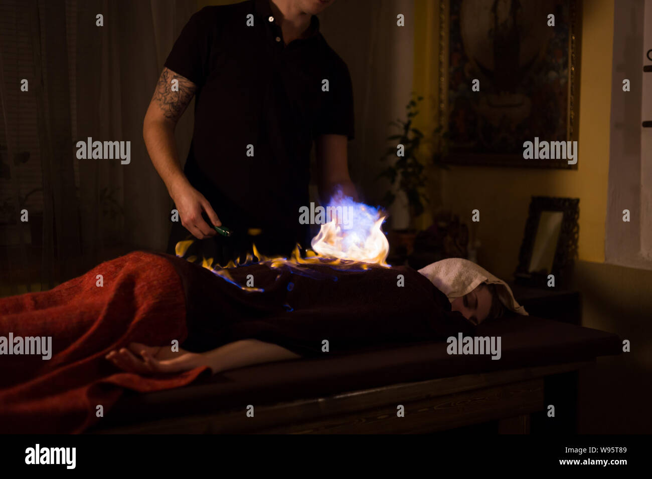 Incendio cinese massaggi e terapia Foto Stock