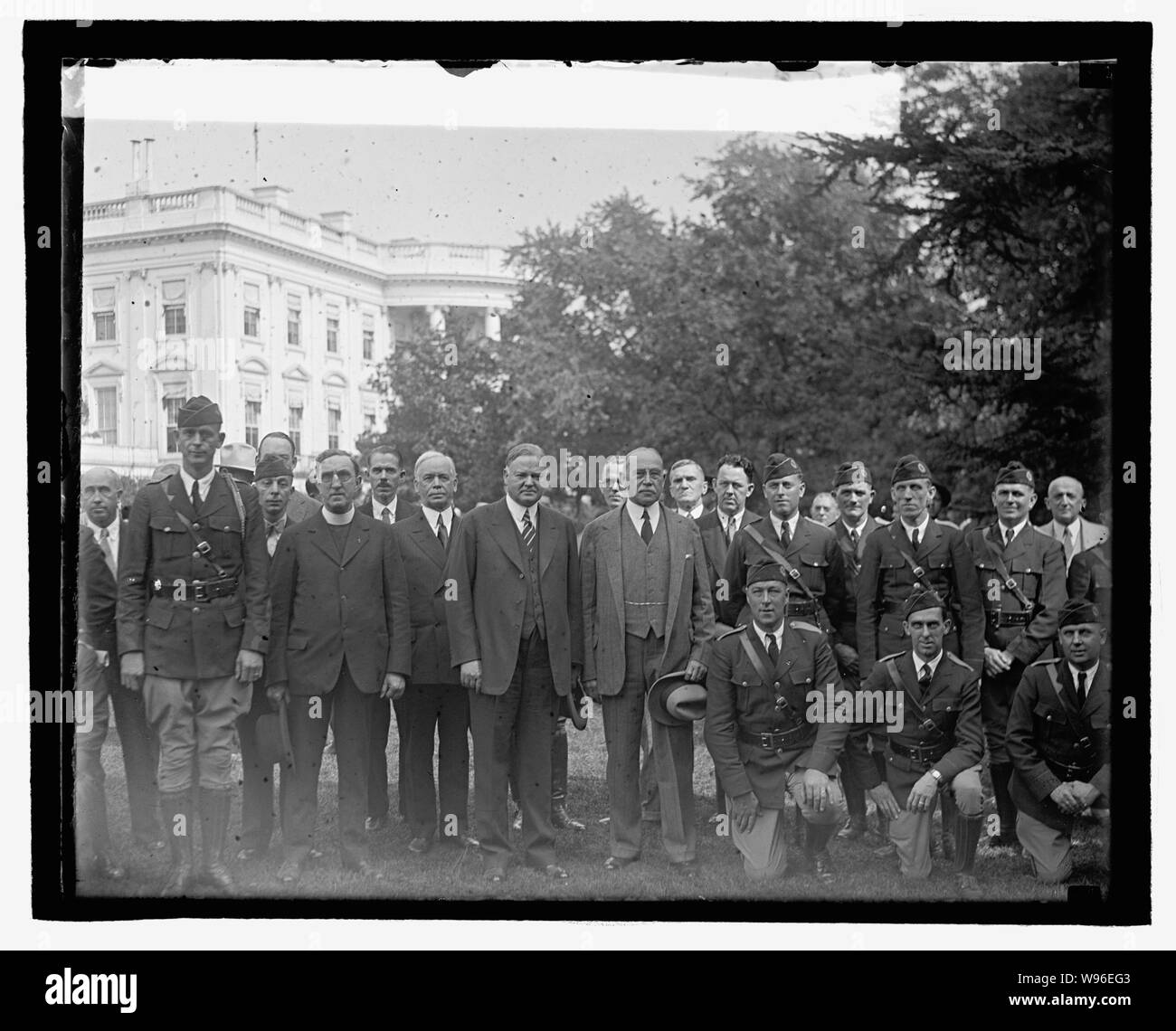 Am. Tamburo della legione dei corpi di stato di N.H. con Hoover, 9/27/29 Foto Stock