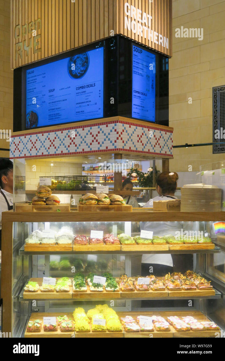 Great Northern Food Hall, Vanderbilt Hall di Grand Central Terminal, NYC, STATI UNITI D'AMERICA Foto Stock