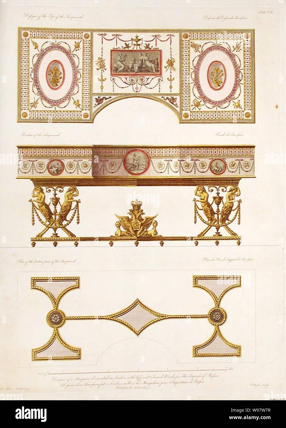 Progettazione di un cembalo per l'imperatrice di Russia. Foto Stock