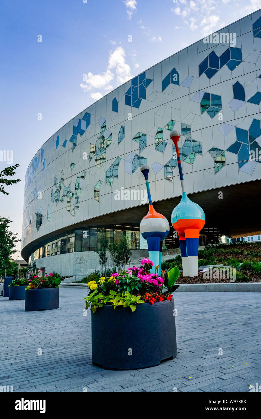 Calgary Central Library, East Village, Calgary, Alberta, Canada Foto Stock