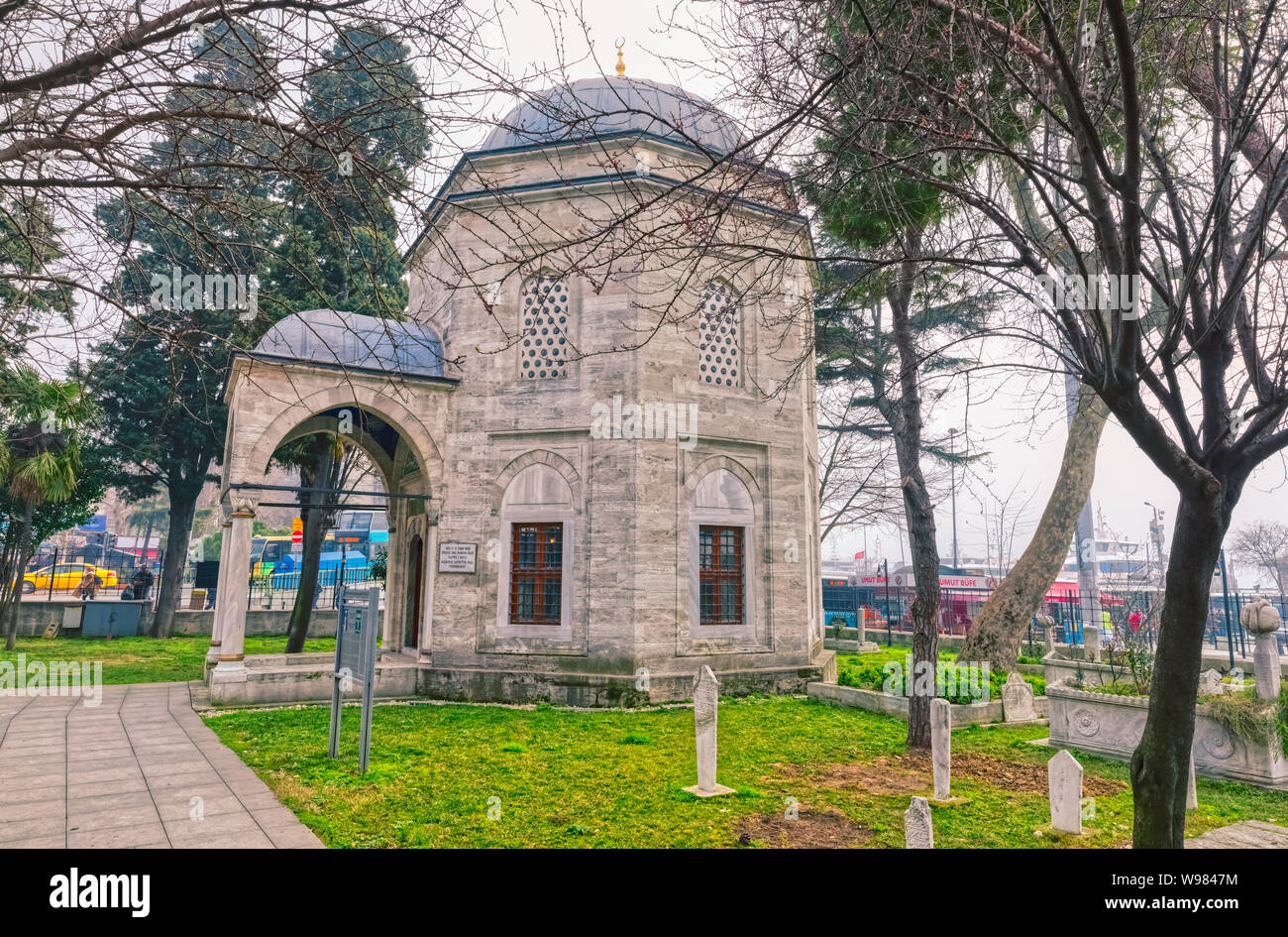 Istanbul mausoleo del Barbarossa Hayreddin Pasha in Besiktas Foto Stock