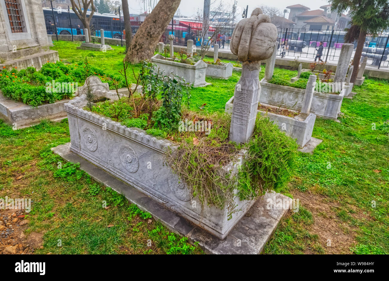 Tomba di Istanbul dal Barbarossa Hayreddin Pasha mausoleo di Besiktas Foto Stock