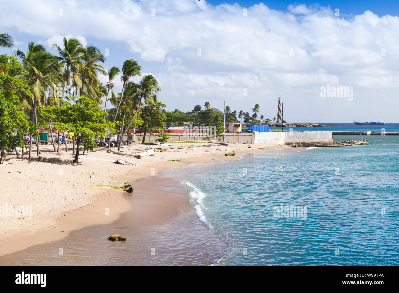 Il paesaggio costiero di Santo Domingo. Repubblica Dominicana Foto Stock