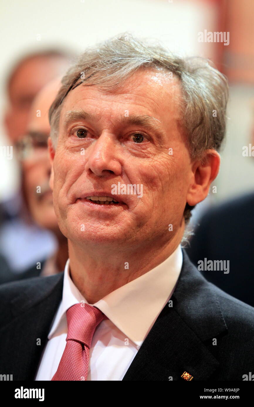 Il presidente tedesco Horst Koehler è visto durante la sua visita a Brema UBPA caso dell'Expo di Shanghai, Cina, Maggio 20, 2010, che è stata la sua ultima Foto Stock