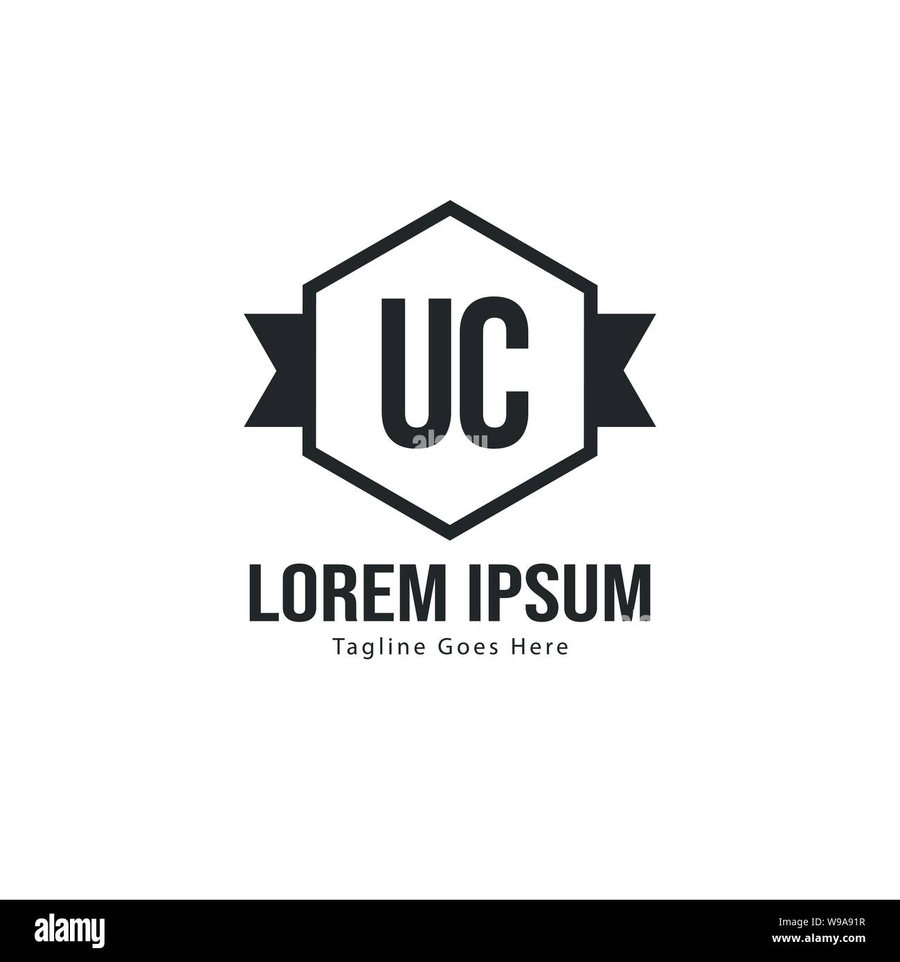 UC Lettera Logo Design. Moderno creativo UC lettere icona design illustrazione Illustrazione Vettoriale