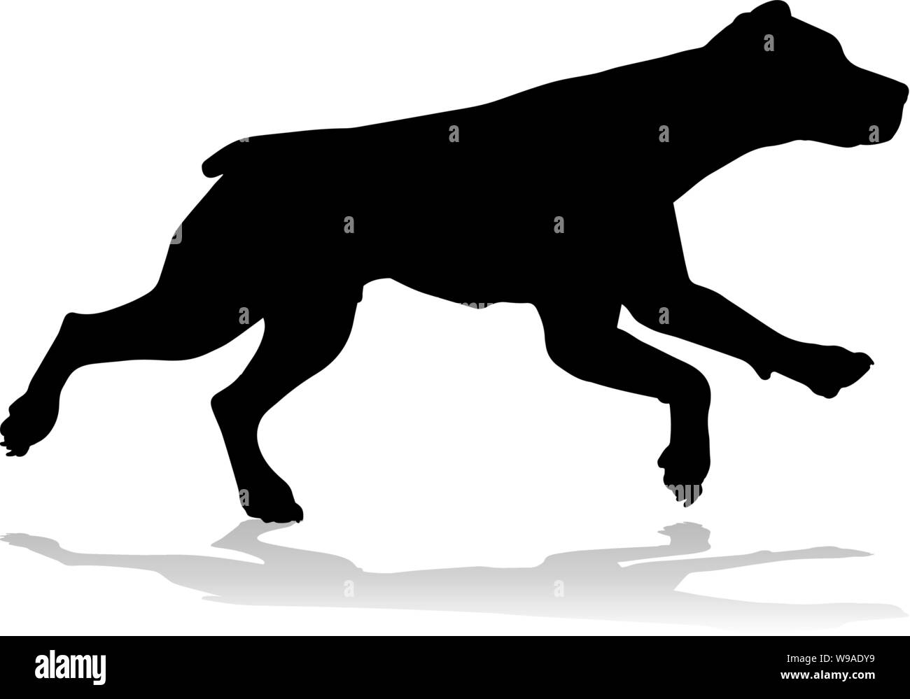 Silhouette cane animale domestico Illustrazione Vettoriale