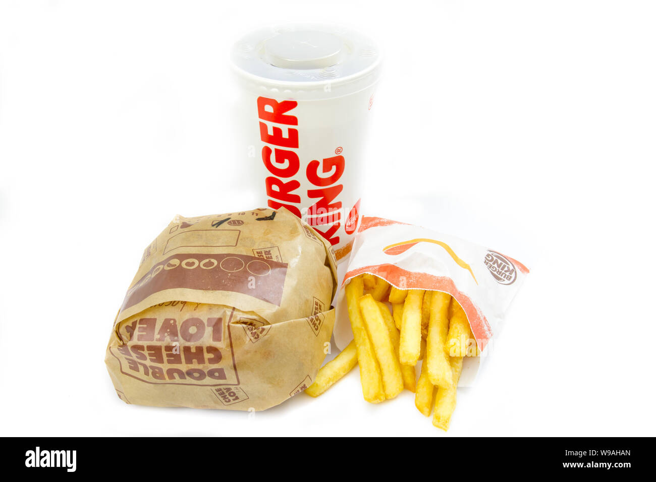 Burger King menu Foto Stock
