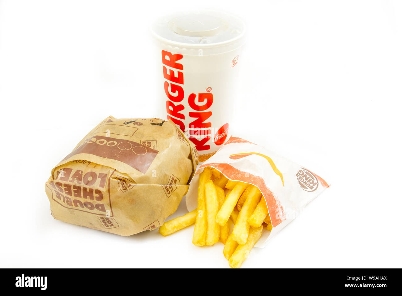 Burger King menu Foto Stock