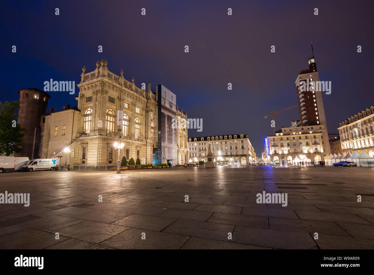 Piazza Castello nel centro di Torino Foto Stock