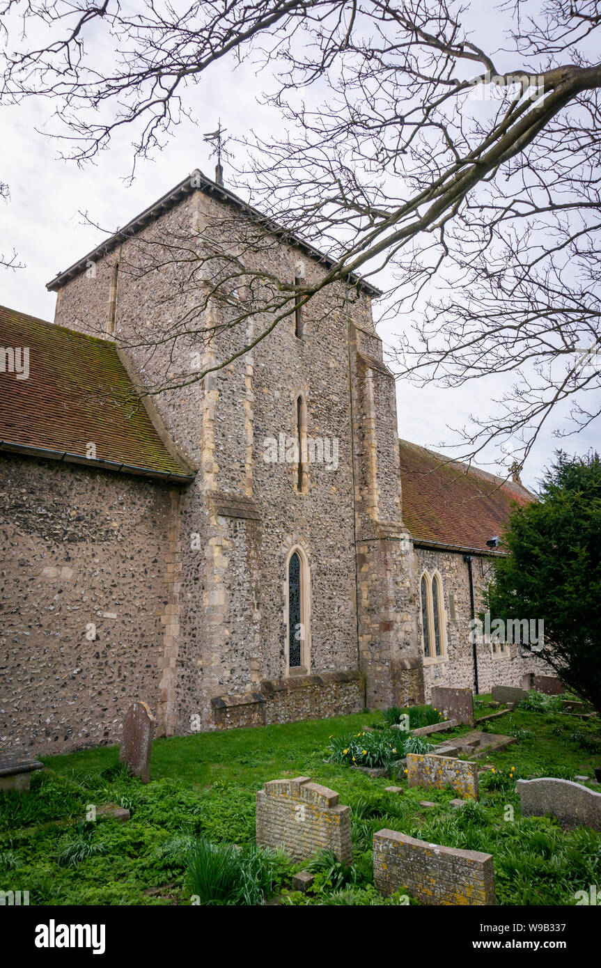 Chiesa di St Margaret, Rottingdean vicino a Brighton, East Sussex, Regno Unito Foto Stock