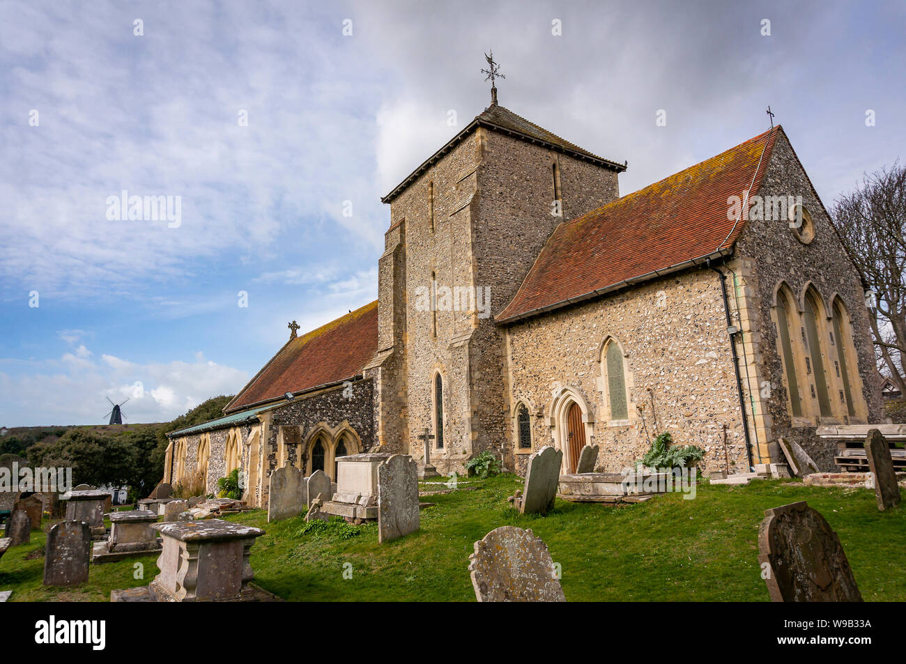 Chiesa di St Margaret, Rottingdean vicino a Brighton, East Sussex, Regno Unito Foto Stock