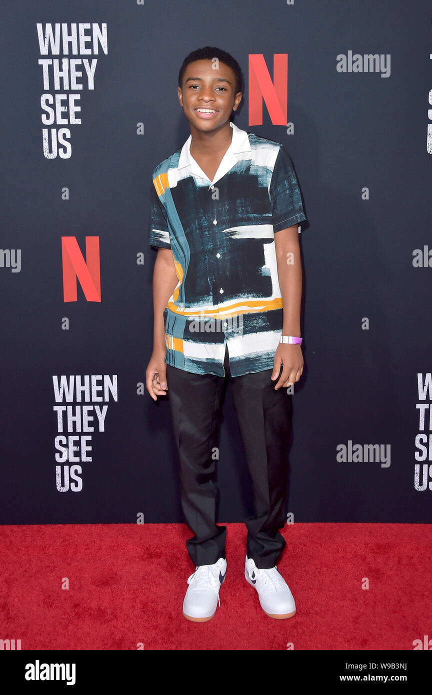 Los Angeles, Stati Uniti d'America. 11 Ago, 2019. Caleel Harris al 'Emmy per la vostra considerazione' evento del Netfilx miniserie 'quando vedono che ci" presso il Teatro Paramount. Los Angeles, 11.08.2019 | Utilizzo di credito in tutto il mondo: dpa/Alamy Live News Foto Stock