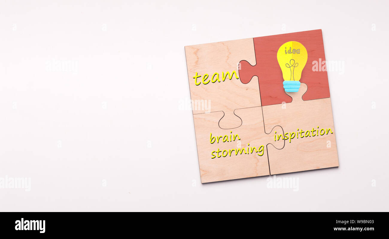 Ciclo di vita di idea creation, team brainstorming e ispirazione Foto Stock