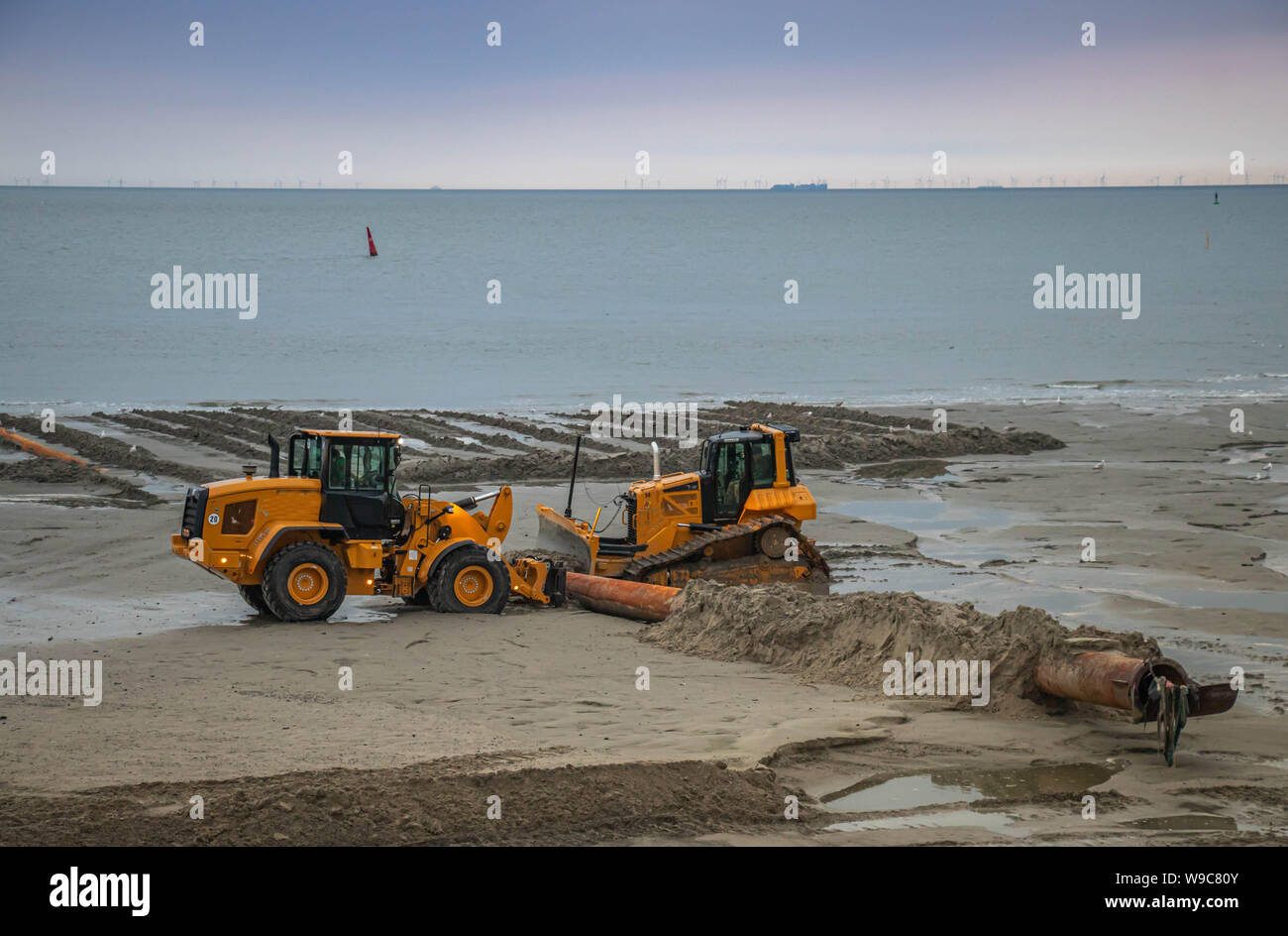 Restauro sulla spiaggia di sabbia, norderney holiday Foto Stock