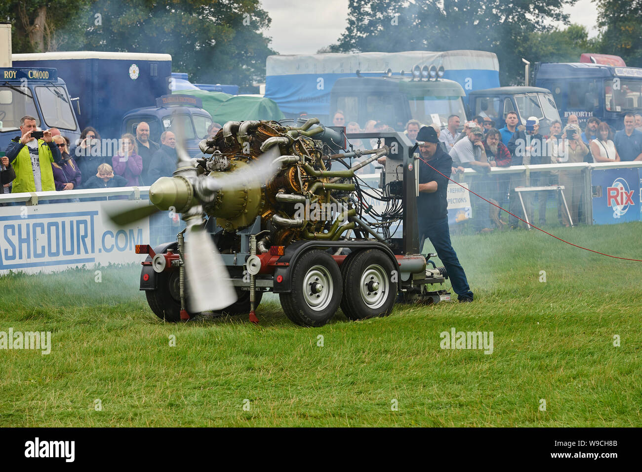 Bristol Hercules Aero Engine è iniziato come una visualizzazione statica a Driffield Rally di vapore, UK, GB. Foto Stock