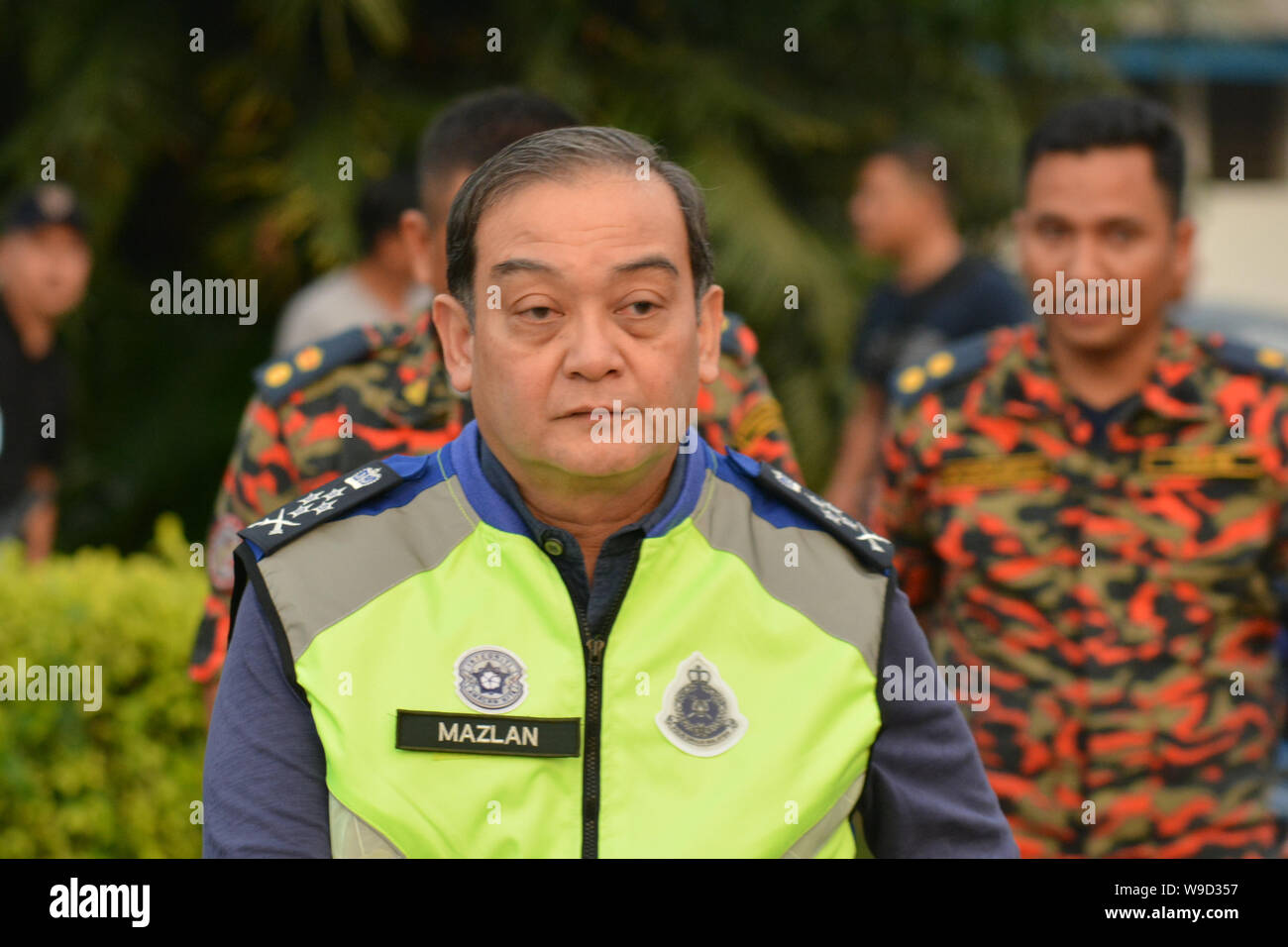 Kuala Lumpur, Malesia. 13 Ago, 2019. Il Vice ispettore generale della Royal della polizia malese, Datuk Mazlan Mansur mutandine sulla scoperta di un corpo druing stampa confernce a Pantai stazione di polizia in Seremban, Negeri Sembilan, Malaysia, il 13 agosto 2019 . Che è supposta per essere mancanti di british girl Nora Quoirin 15-anno-vecchio prima di oggi. Credito: Chris Jung/ZUMA filo/Alamy Live News Foto Stock