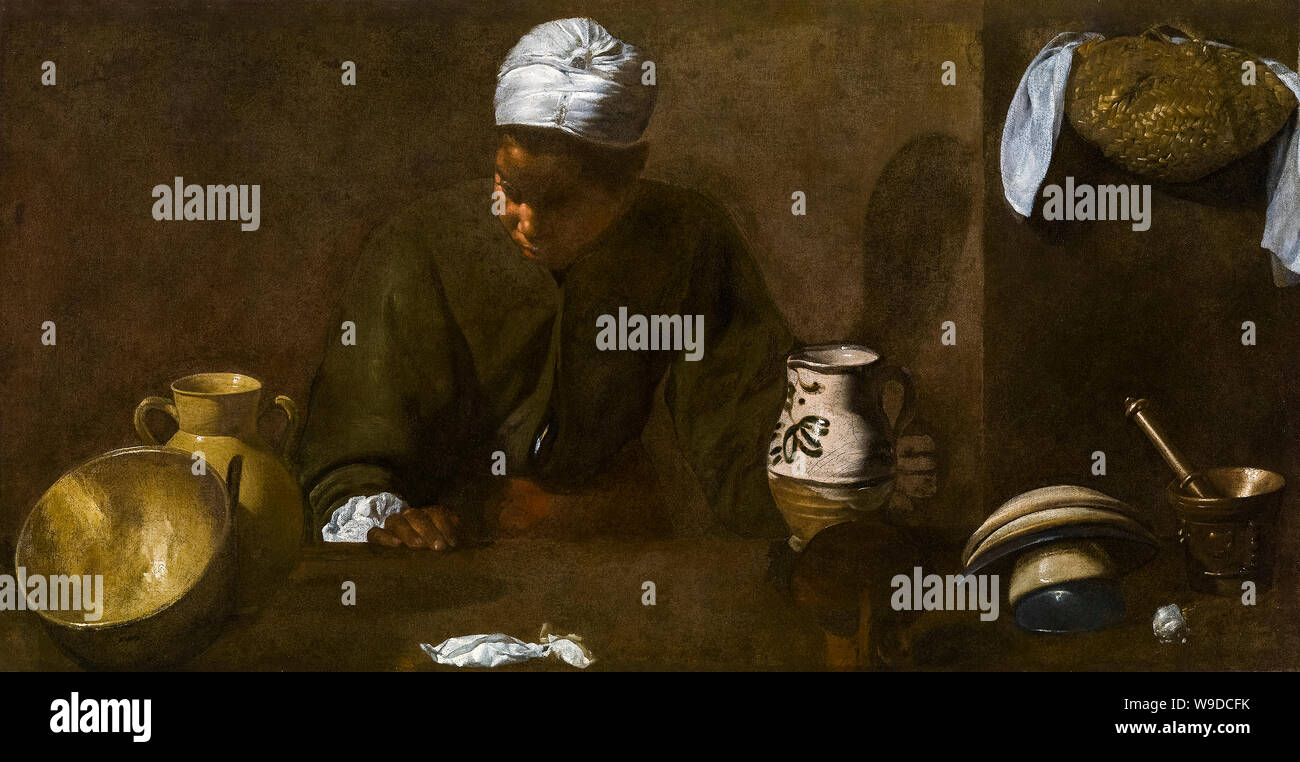 Diego Velázquez, cucina scena, pittura, 1618-1620 Foto Stock