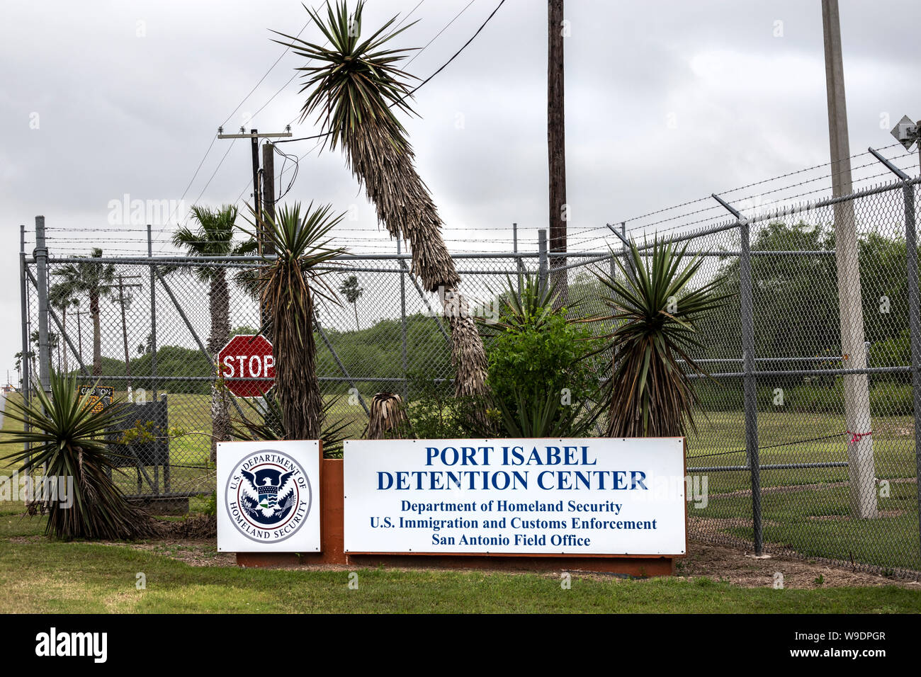Il Dipartimento di sicurezza del porto di Isabel centro di detenzione a Los Fresnos, Texas. Foto Stock