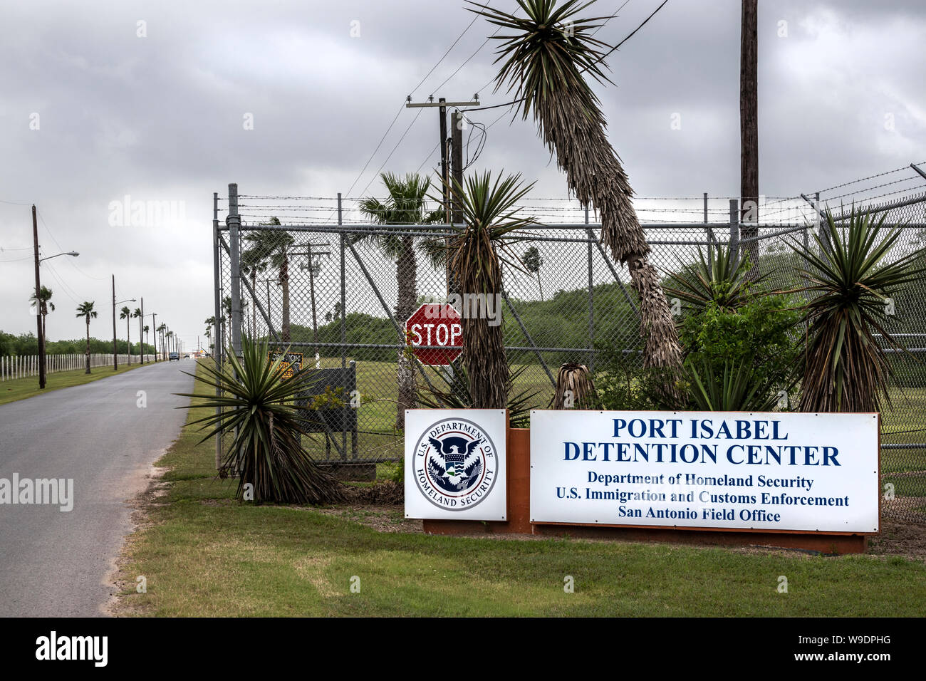Il Dipartimento di sicurezza del porto di Isabel centro di detenzione a Los Fresnos, Texas. Foto Stock
