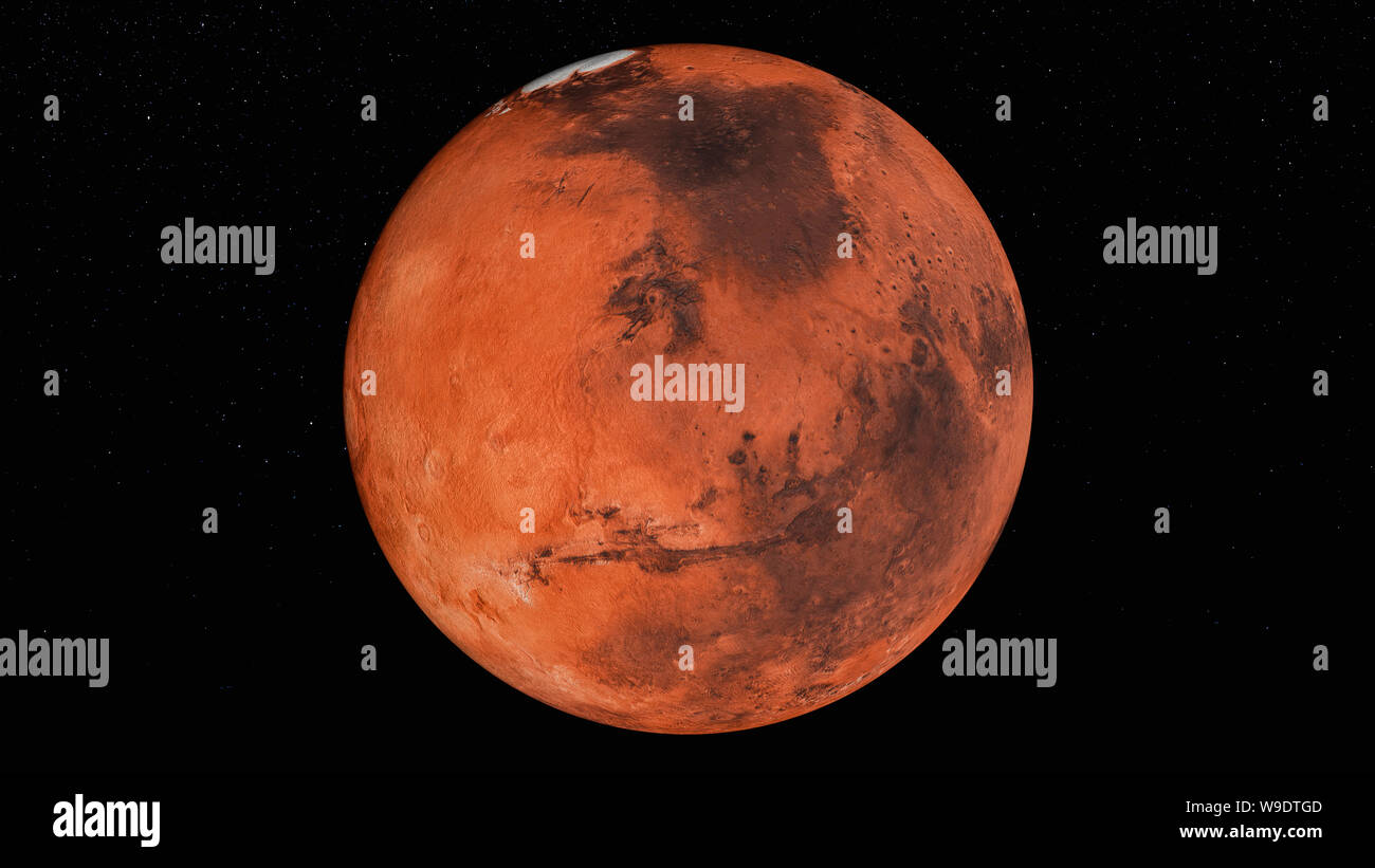 Il pianeta Marte (rendering 3d,8k.Questo gli elementi dell'immagine fornita da NASA) Foto Stock