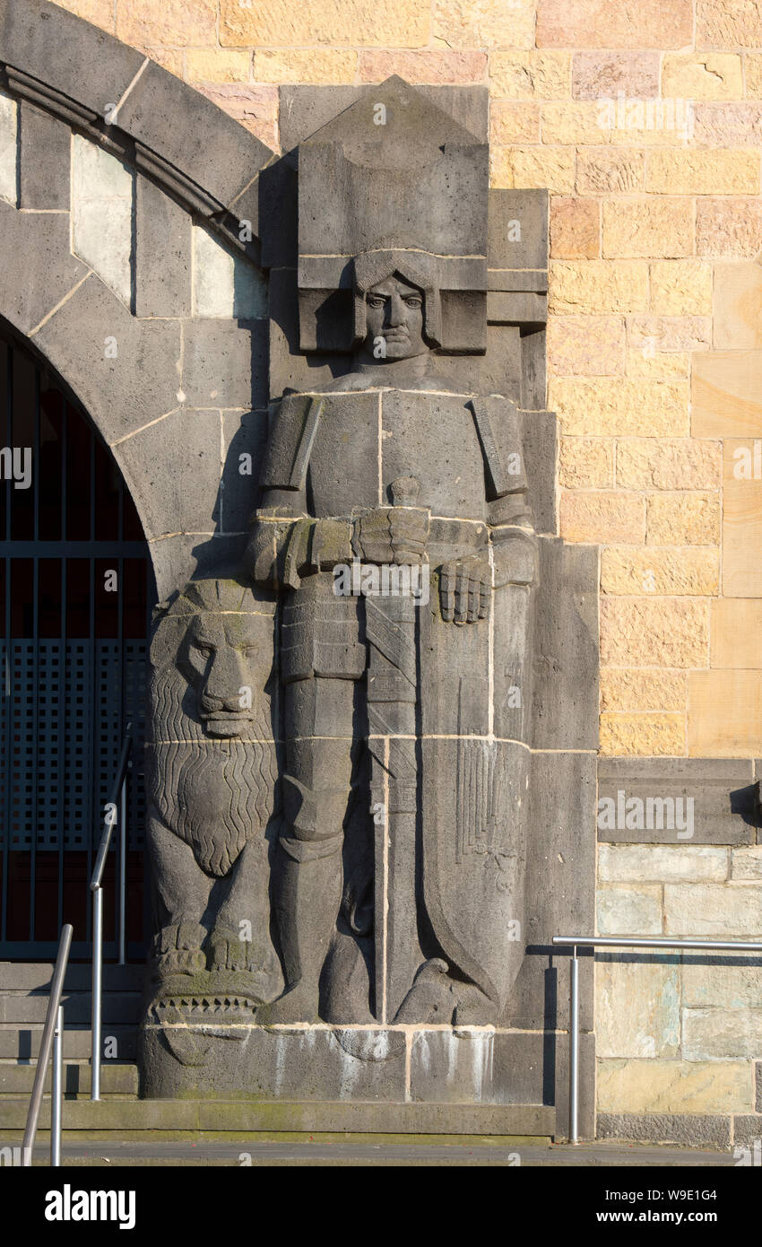 Deutschland, Ruhrgebiet, Recklinghausen, Rathaus, Eingangsportal Foto Stock