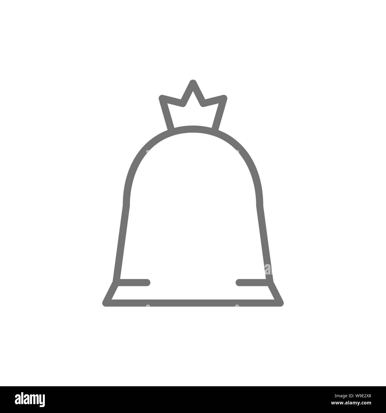 Vector riempito il cestino borsa, garbage icona linea. Illustrazione Vettoriale