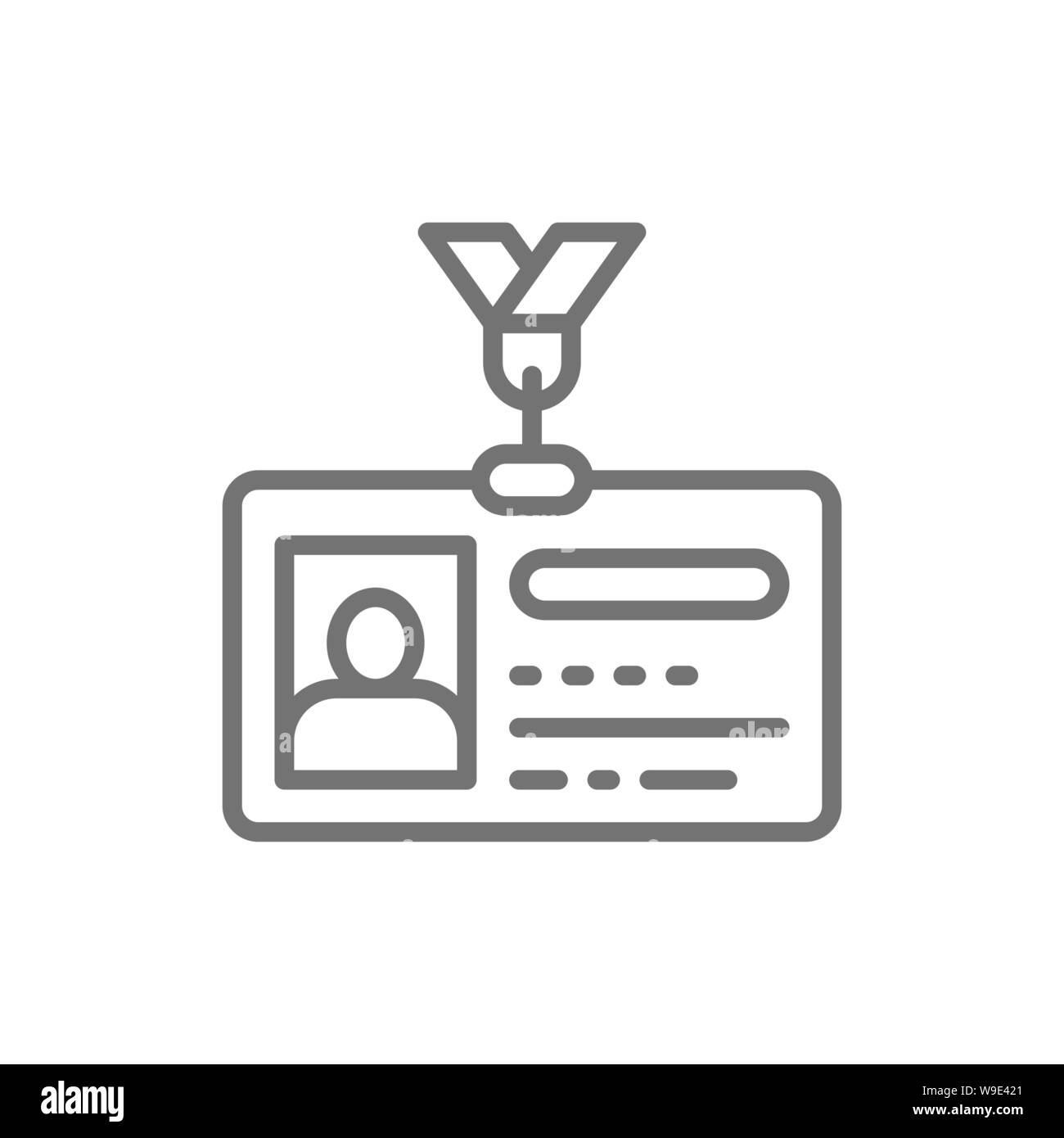 Scheda ID, patente, carta di identificazione icona linea. Illustrazione Vettoriale