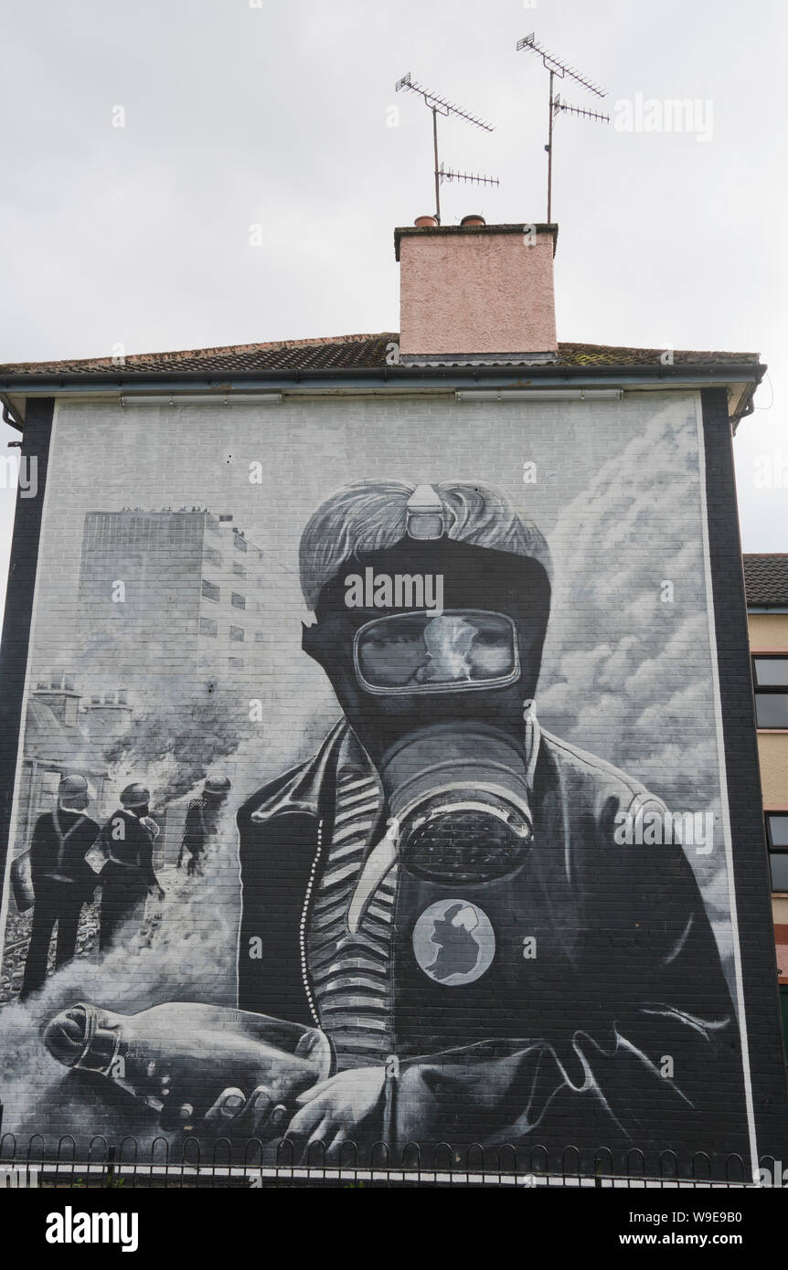 Il repubblicano murales nel Bogside area di Derry,l'Irlanda del Nord Foto Stock