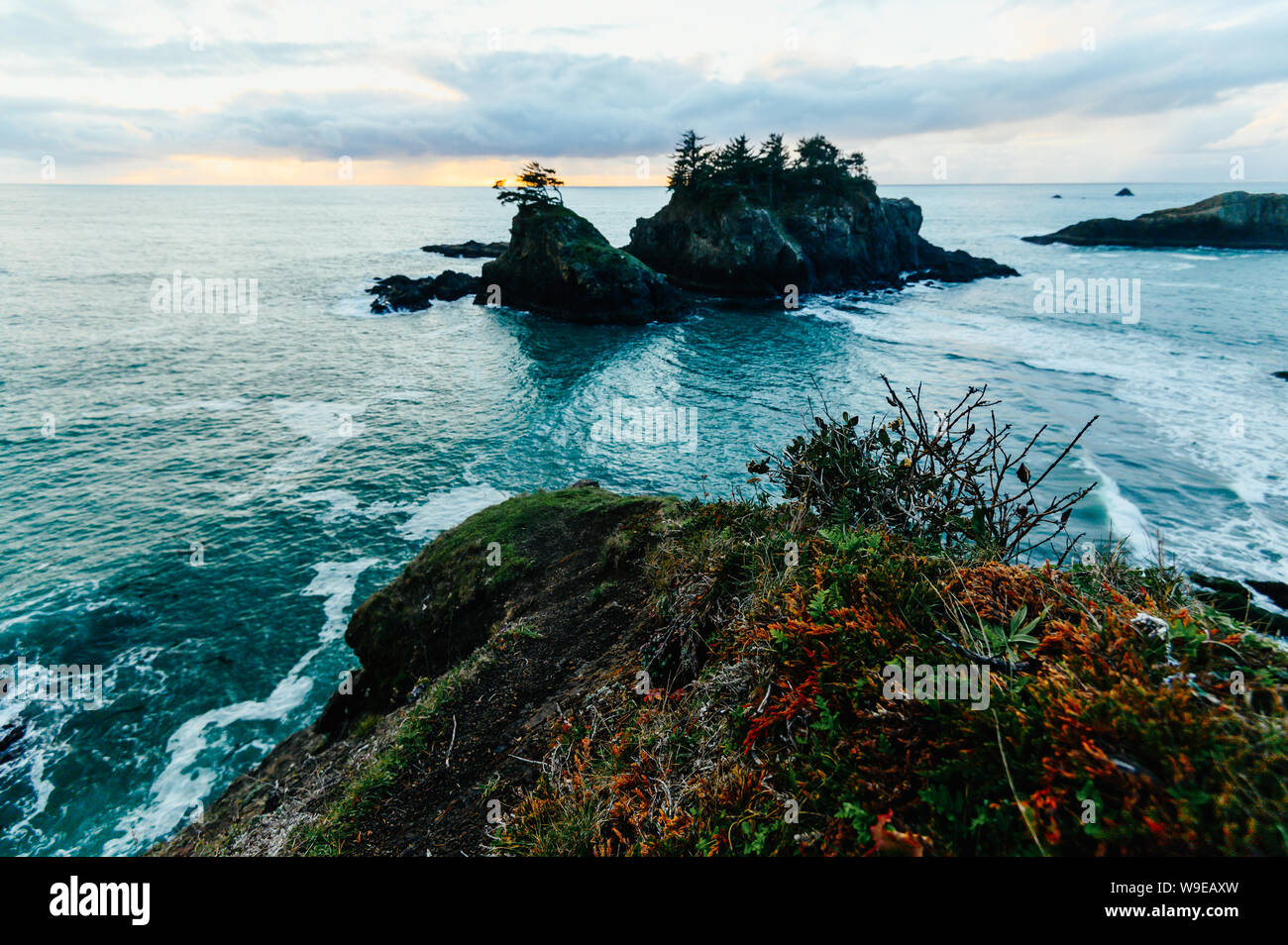Tramonto su Oregon Coast Foto Stock
