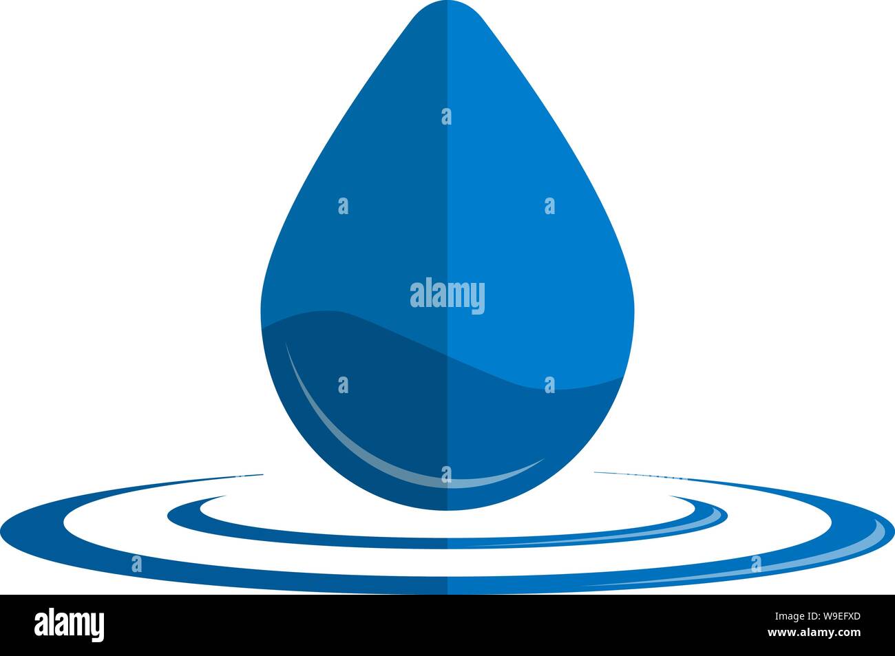 Blu simbolo waterdrop isolati su sfondo bianco illustrazione vettoriale Illustrazione Vettoriale