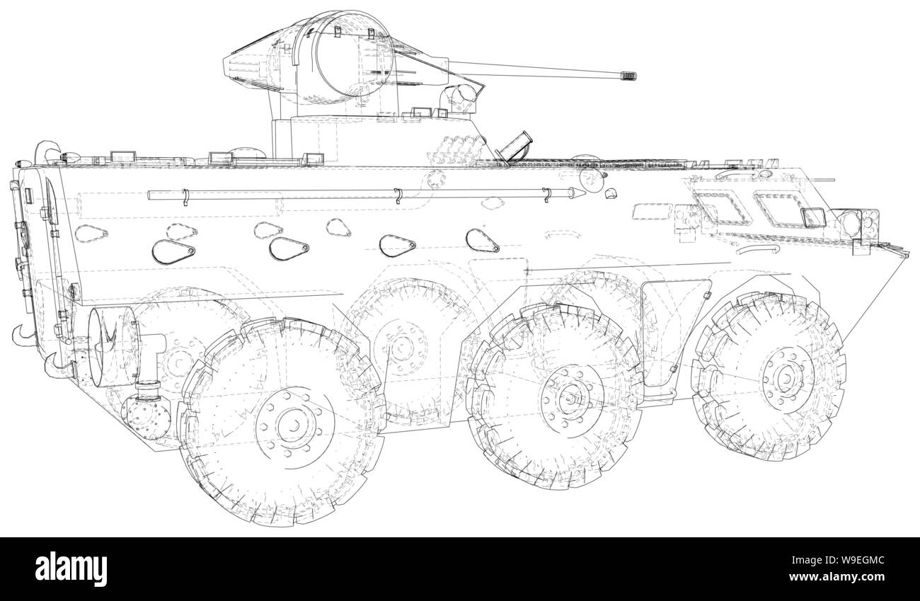 Modello veicolo militare. EPS10 formato. Vettore creati di 3d Illustrazione Vettoriale