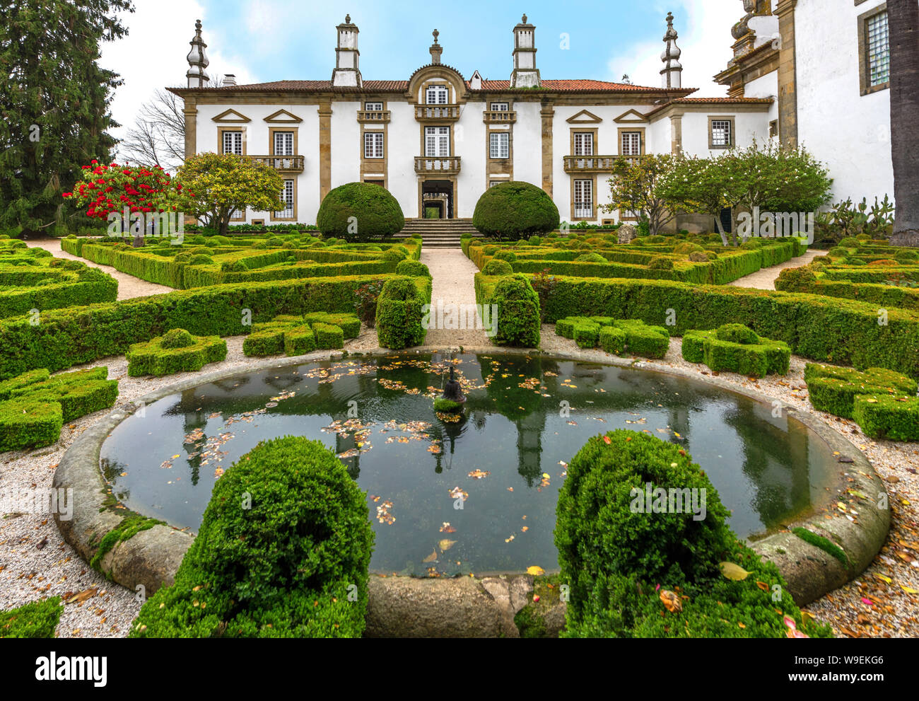 Vista sul Palazzo Mateus. Vila Nova, Portogallo Foto Stock