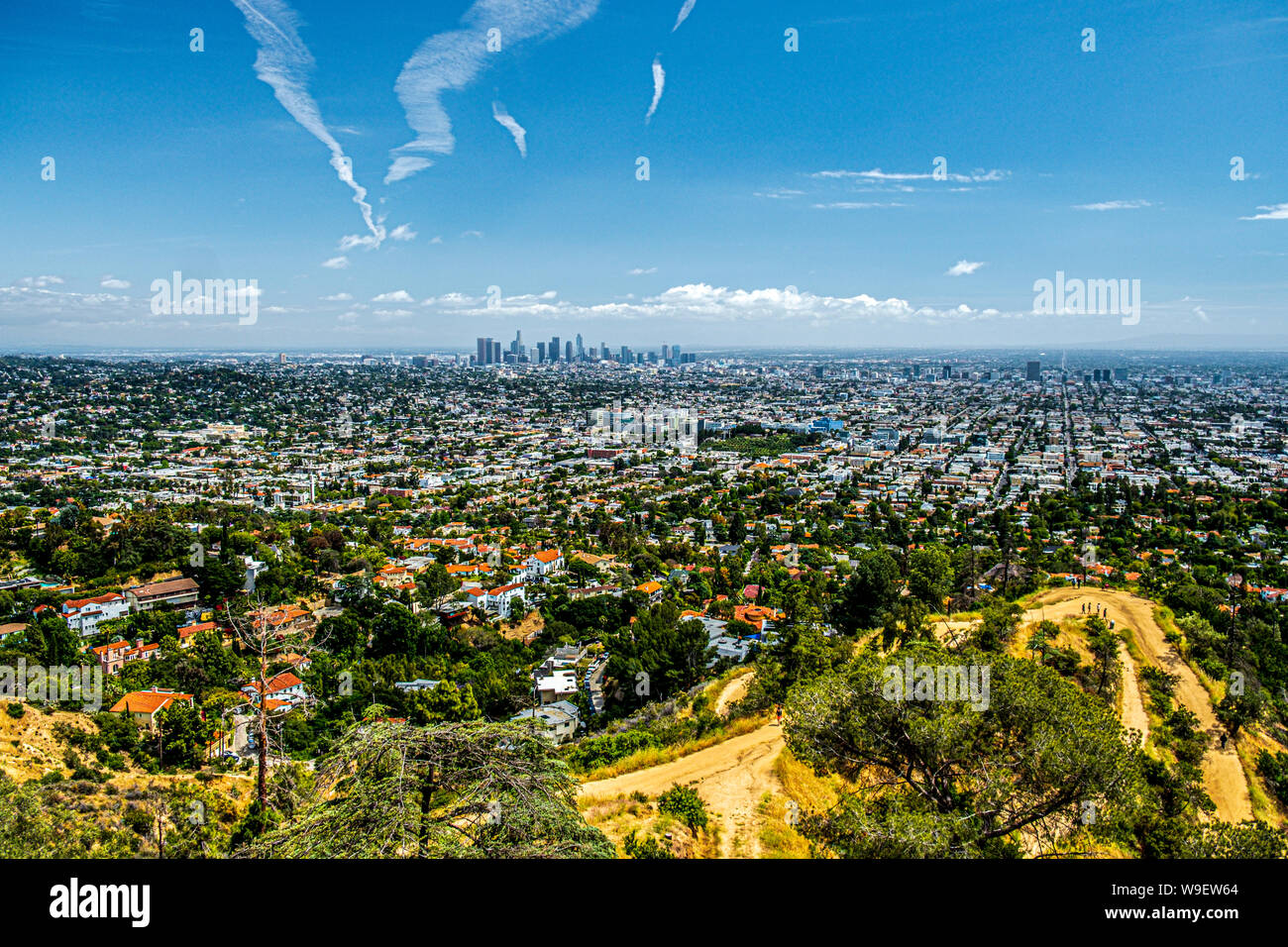 Vista di Los Angeles skyline, CALIFORNIA, STATI UNITI D'AMERICA Foto Stock