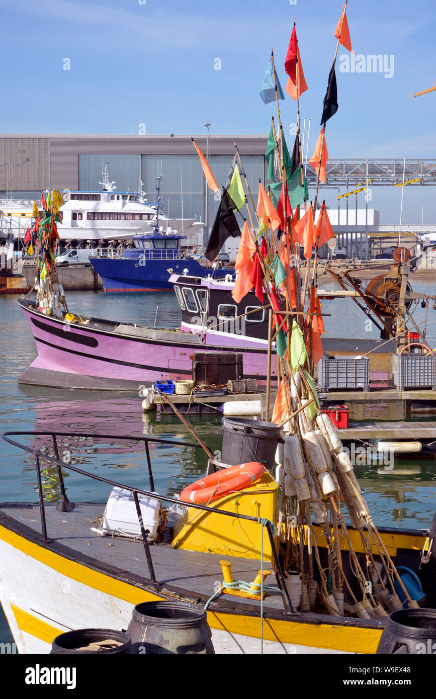 Porto industriale di Les Sables d'Olonne, comune nel dipartimento della Vandea nella regione Pays de la Loire in Francia occidentale Foto Stock