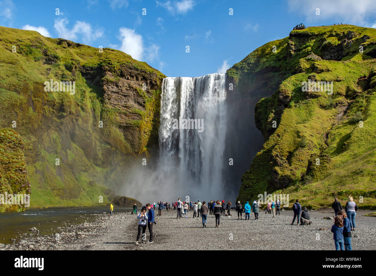 Skogafoss, vicino Skogar, Islanda Foto Stock