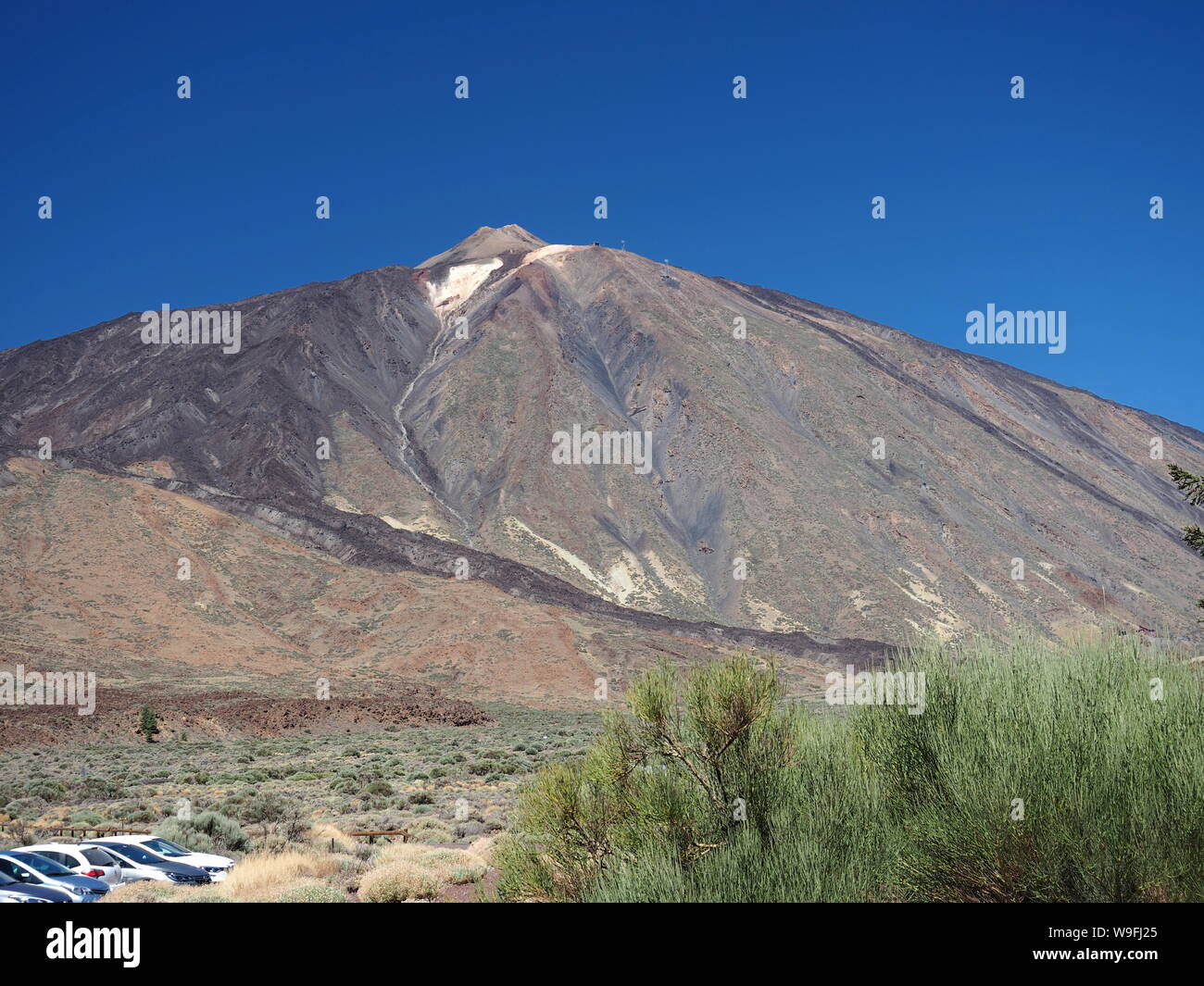 Vista del meraviglioso vulcano Teide 3700 metri la montagna più alta in Spagna Foto Stock