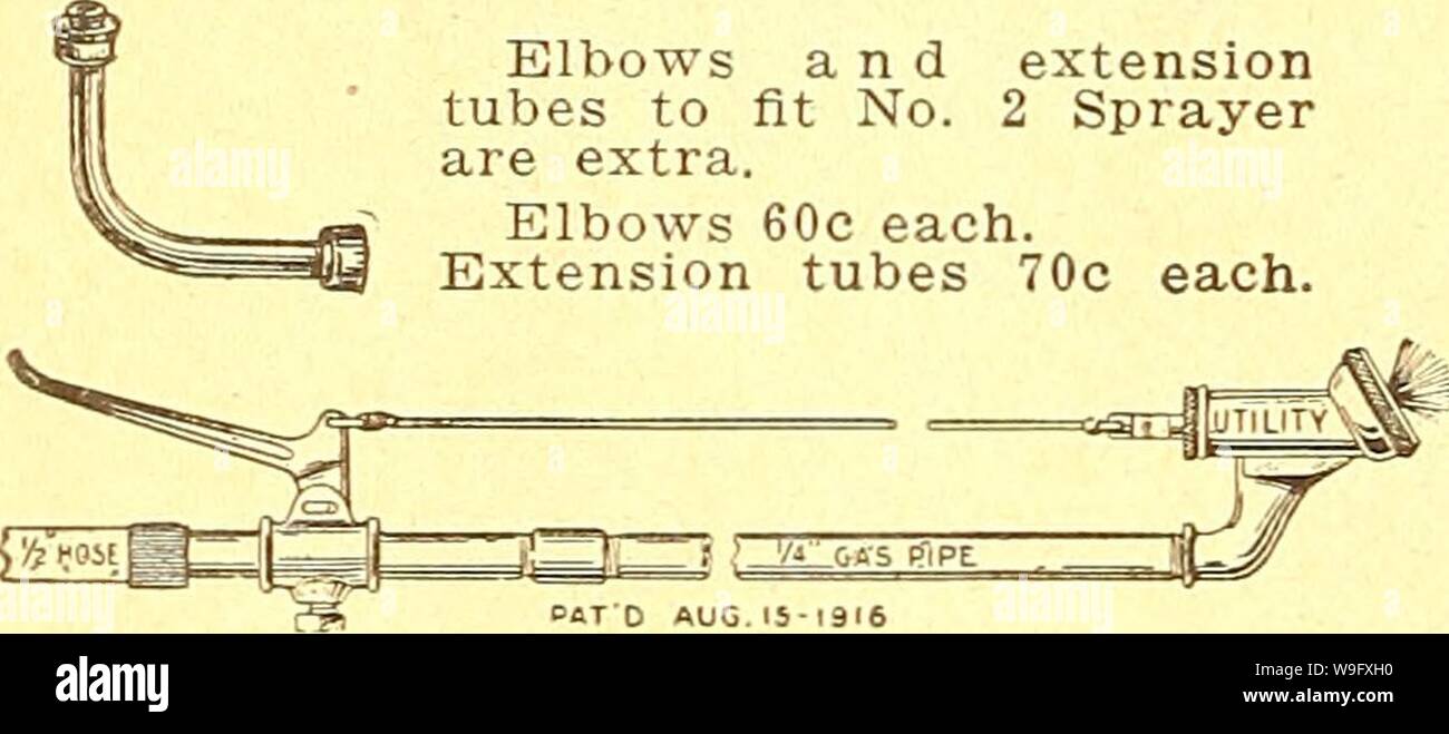Archivio immagine dalla pagina 79 della Currie's farm e giardino annuale. Currie's farm e giardino : annuale Primavera 1925 cinquantesimo anno curriesfarmgarde19curr 8 Anno: 1925 ( Utilità No. 185. Prezzo $4,50. ' DOBBIiVS ARIA COMPRESSA irroratrice. IVo. 2. Questa pompa può essere azionata in qualsiasi momento senza interruzione o impostazione lo spruzzatore verso il basso. Un occasionale corsa della pompa mentre si spruzza l'opera. Il risultato è sempre una pressione elevata sulla soluzione. Una multa, Misty e forte spray senza variazione. Nessuna perdita di tempo mentre pompando la pressione dell'aria. La miscela è agitata ad ogni corsa della pompa. La forza del mixtur Foto Stock