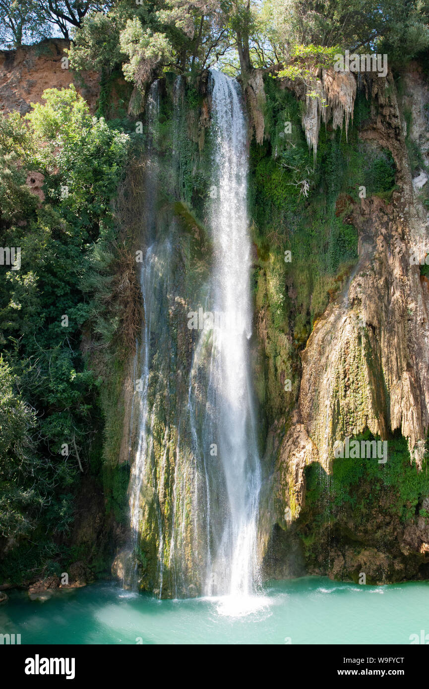 Cascata Cascade de Sillans, chiamato anche Sillans la Cascade, Var, Provence-Alpes-Côte d'Azur, in Francia Foto Stock