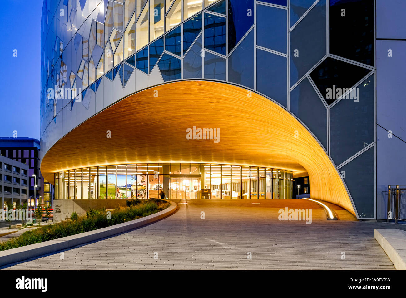 Calgary Central Library, East Village, Calgary, Alberta, Canada Foto Stock