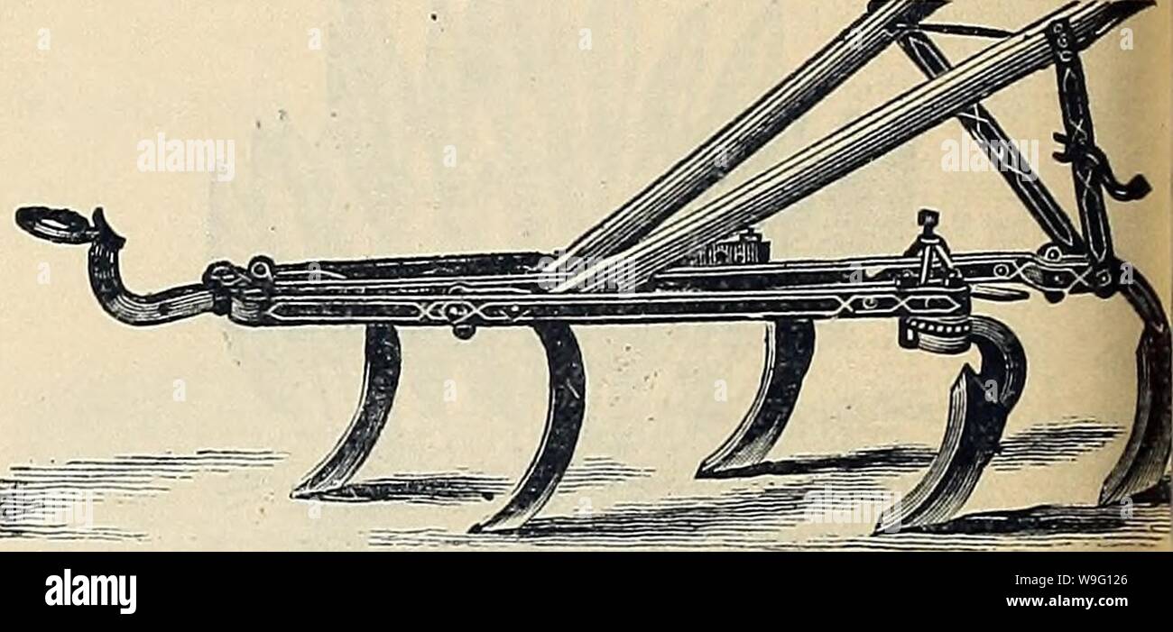 Immagine di archivio da pagina 89 di Currie Bros' orticoltura guide . Currie Bros.' orticoltura : guida di molla 1888 curriebroshortic1888curr Anno: 1888 ( fnce 13.35 Rake 1,50 extra PlaEel Jr. cavo in acciaio liscio Stauilaril Cnltivator. Prezzo B.uO "fire-FLY" ruota singola HOE, Coltivatore Aratro e combinati. Foto Stock