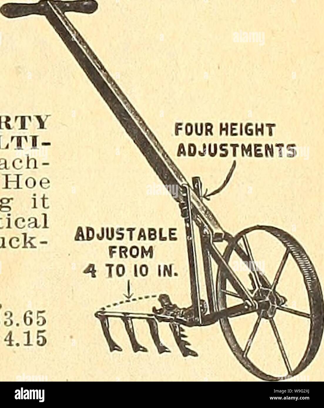 Archivio immagine dalla pagina 98 della Currie's farm e giardino annuale. Currie's farm e giardino : annuale primavera 1920 45 anno curriesfarmgarde19curr 3 Anno: 1920 ( LANG' WEEDER a mano la ruota LIBERTY CULTI- VATOR - allega- ed una ruota Hoe telaio rendendo più un pratico strumento per il carrello- giardiniere. Prezzo completa, 5-dente $3,65 7-dente 4.15 7-dente con 5-ft. maniglia, $1,55. Quattro regolazioni in altezza sulla terra. Prezzo .. . Da mail .$0. 25 30 TARASSACO AVEEDER. Prezzo $0,50 per posta 57 Foto Stock