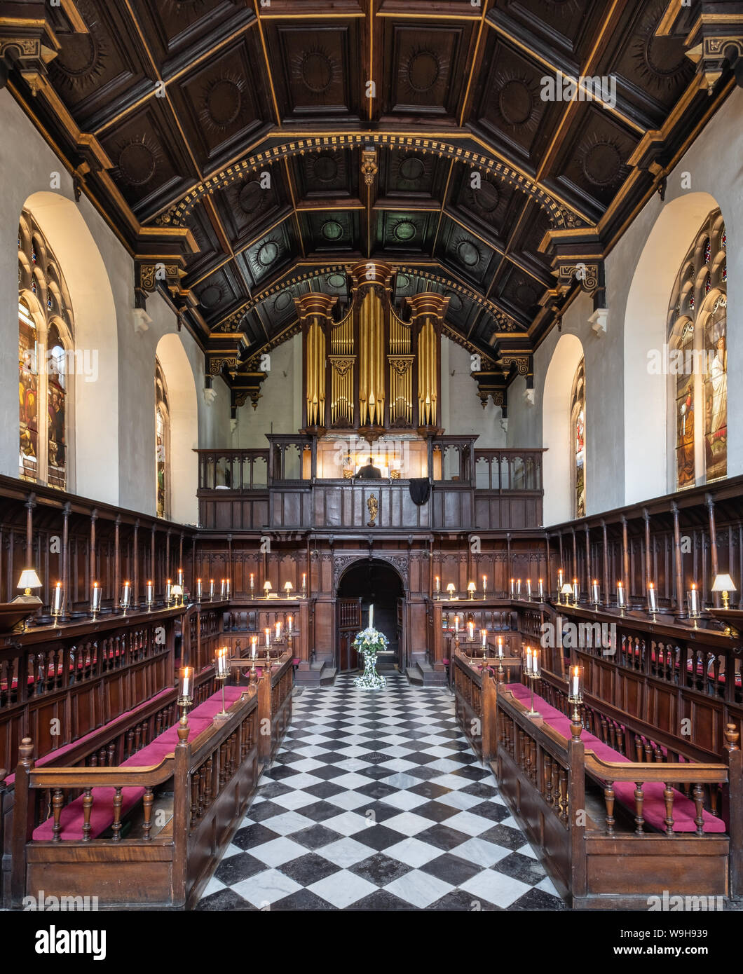 Interno Della Peterhouse Chapel, Cambridge Foto Stock