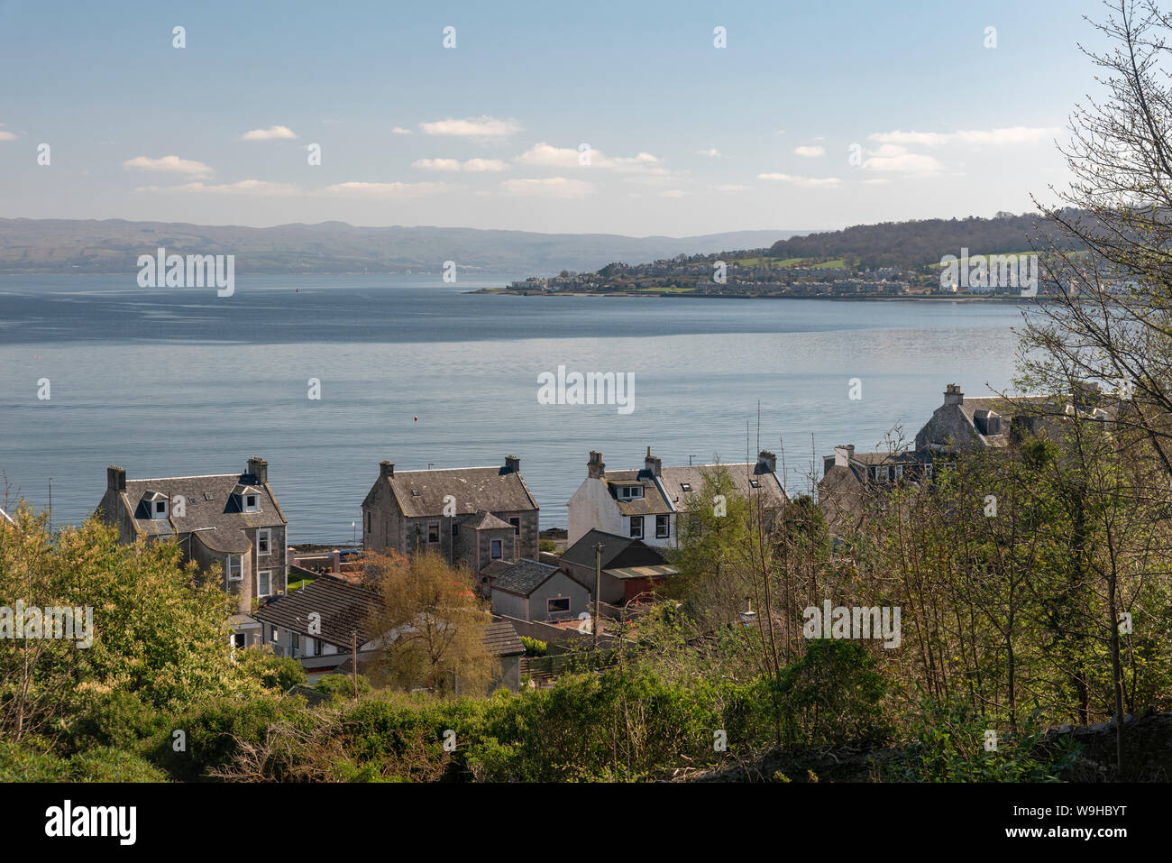 Il Firth of Clyde come visto da Rothesay sull'Isle of Bute Foto Stock