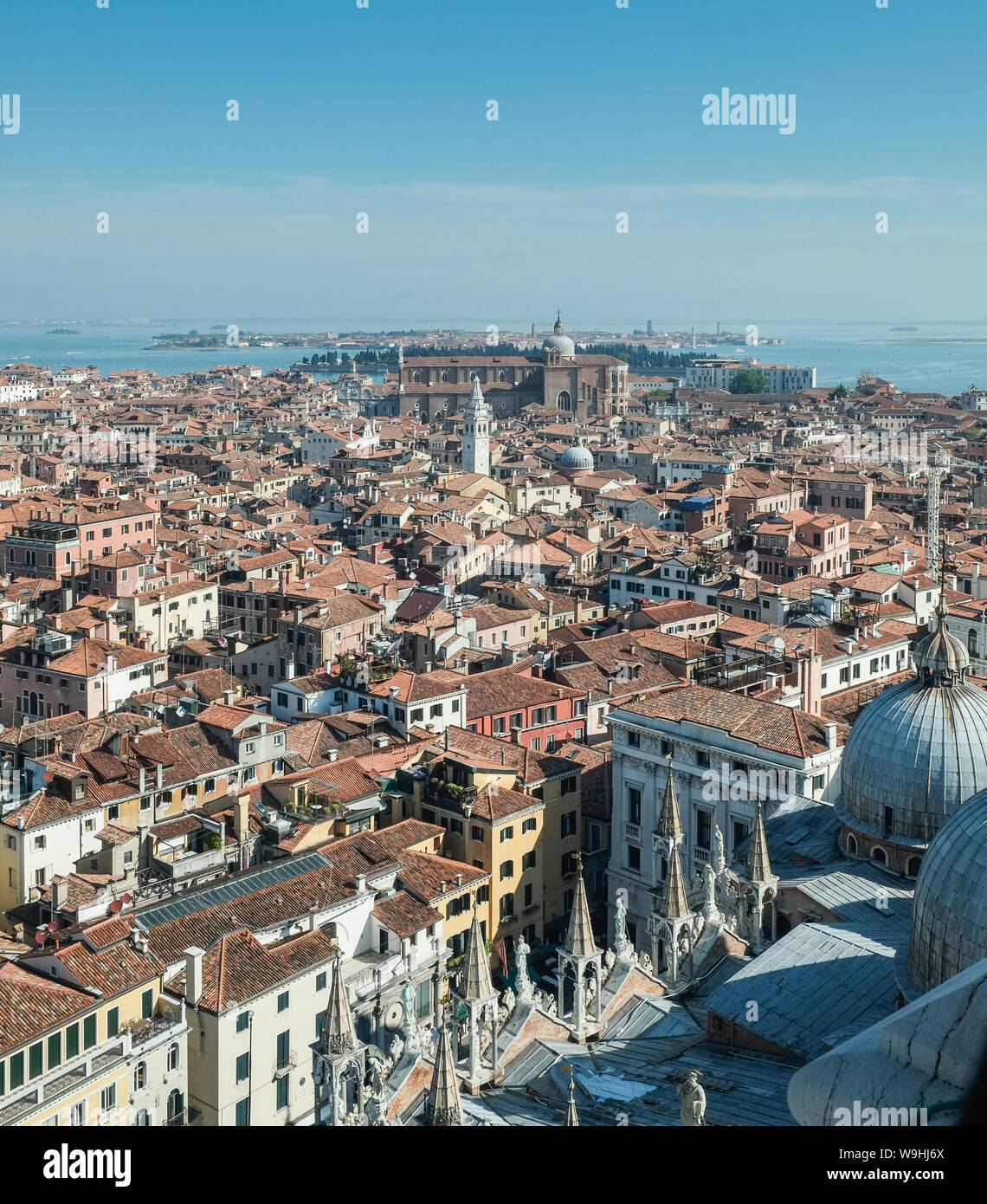 Vista su tutta la città di Venezia dal Campanile di San Marco Foto Stock