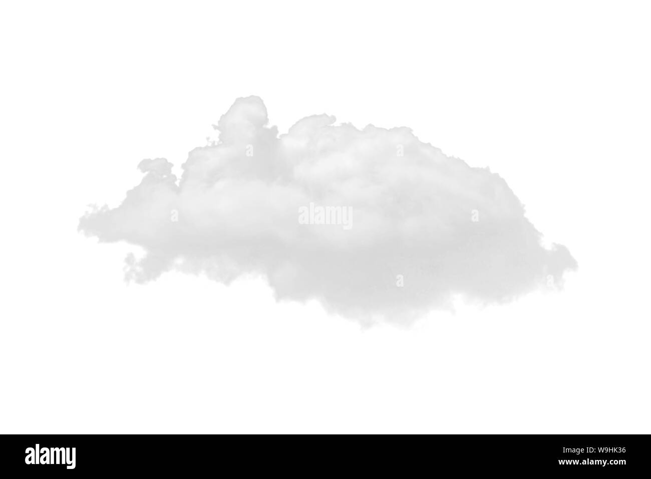 La natura unica nuvola bianca isolata su sfondo bianco. Esclusione di elemento di nuvole di design per vari usi. Foto Stock